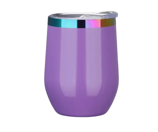 PURPLE WINE TUMBLER WITH ETCHING