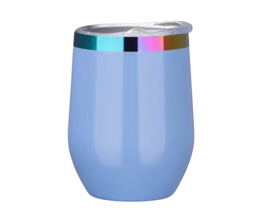 BLUE WINE TUMBLER WITH ETCHING