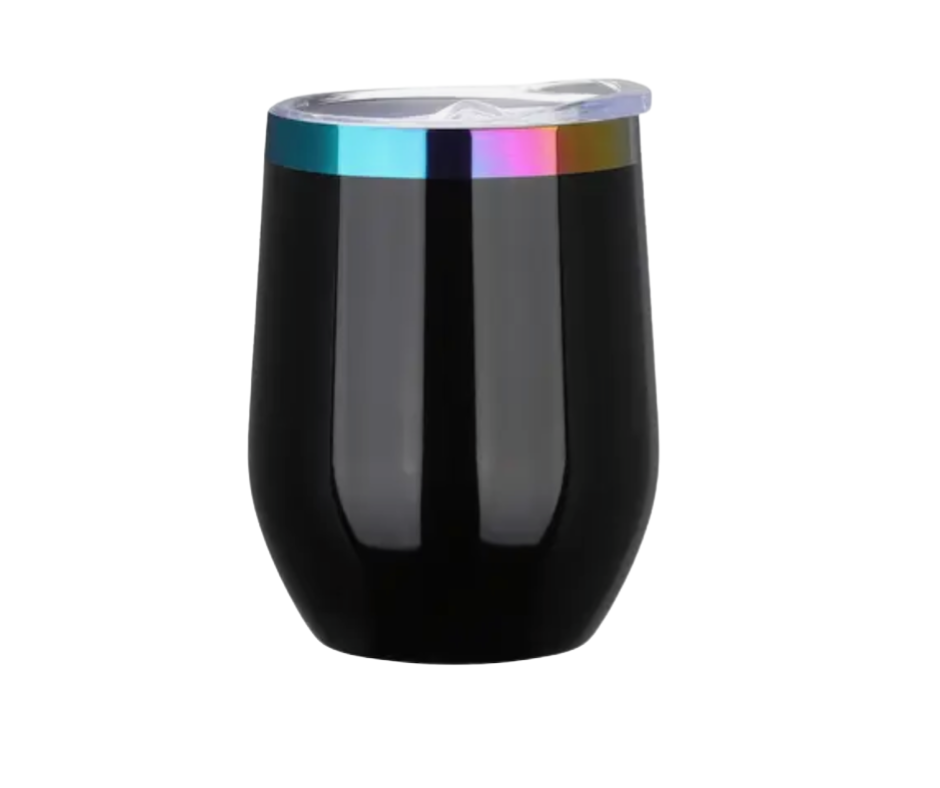 BLACK WINE TUMBLER WITH ETCHING