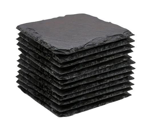 BLACK COASTERS ( SET OF 5) WITH LASER ETCHING