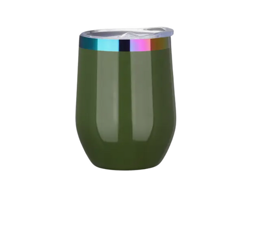 GREEN WINE TUMBLER WITH ETCHING