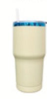 30 oz white tumbler with blue plaiting etching included