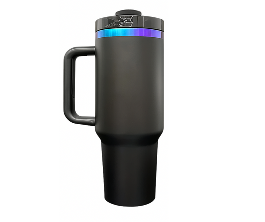 BLACK 40oz WITH BLUE & PURPLE BASE (WITH LASER ETCHING)