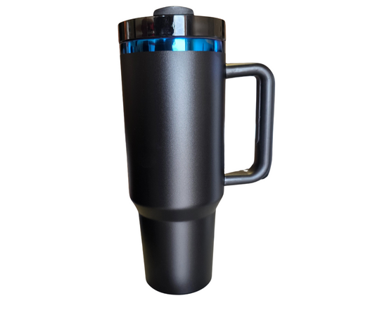 40oz BLACK WITH BLUE ETCHING