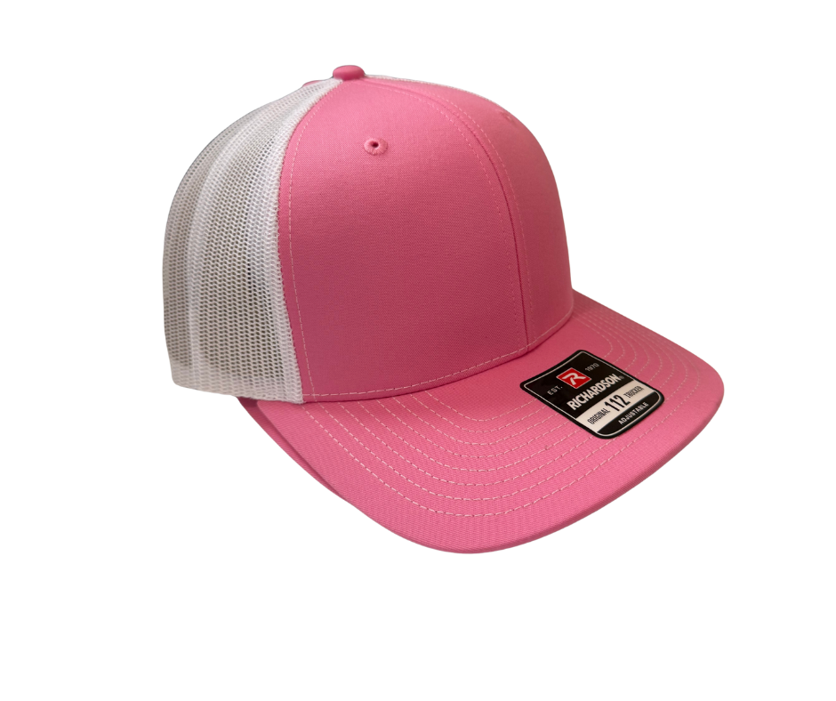 PINK & WHITE HAT (WITH LASER ETCHED PATCH)