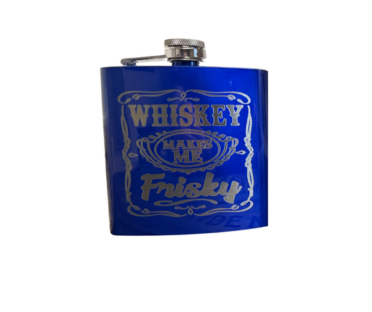 BLUE FLASK (WITH ETCHING)