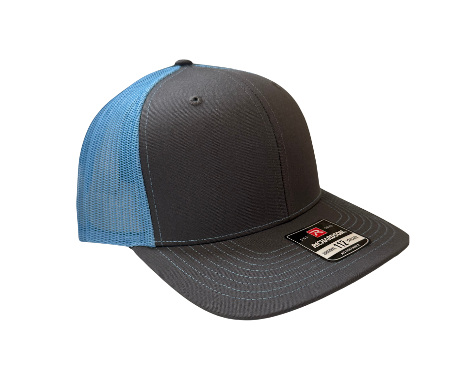 GREY & BLUE HAT (WITH LASER ETCHED PATCH)