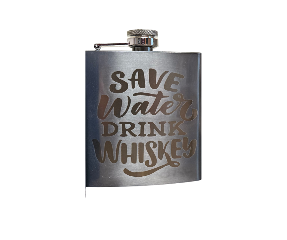 SILVER FLASK (WITH ETCHING)
