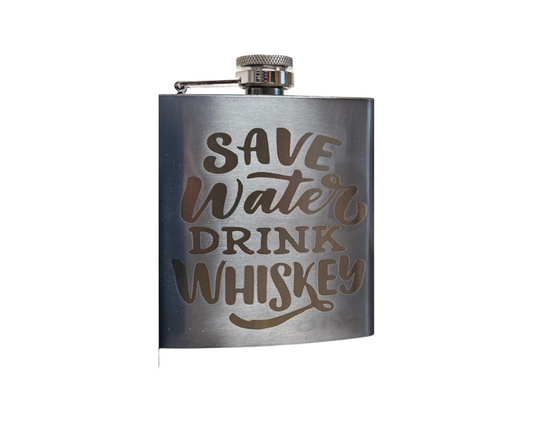 SILVER FLASK (WITH ETCHING)